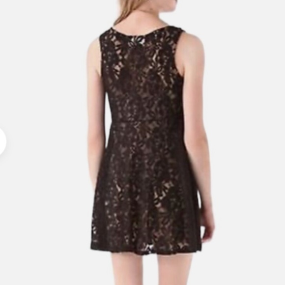 Free People Miles of Lace, A-Line, Black and Nude Mini Dress. XS - Picture 2 of 8